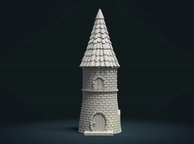 fantasy tower house 3D Print Model .c4d .max .obj .3ds .fbx .stl .blend 