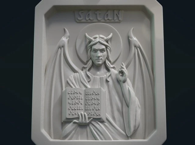 satan relief and pendant 3D Print Model .c4d .max .obj .3ds .fbx .stl .blend 