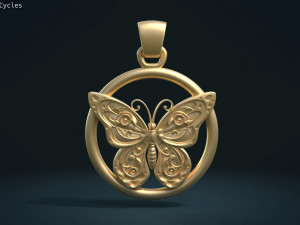 Butterfly pendant 3D Print Model