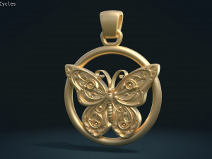 Butterfly pendant 3D 프린트 모델