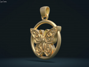 Butterfly pendant 3D 프린트 모델