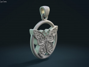 Butterfly pendant 3D 프린트 모델