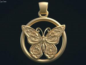 Butterfly pendant 3D 프린트 모델