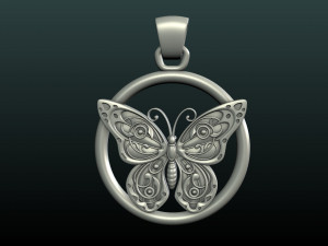 Butterfly pendant 3D 프린트 모델
