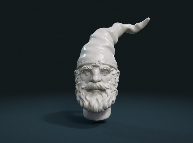 gnome head 3D 프린트 모델 .c4d .max .obj .3ds .fbx .stl .blend 