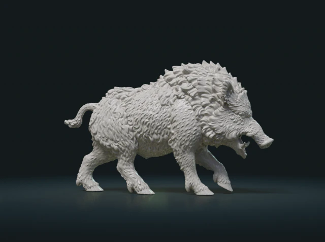 wild boar 3D Print Model .c4d .max .obj .3ds .fbx .stl .blend 