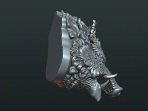 wild boar mounted head 3D Print Model