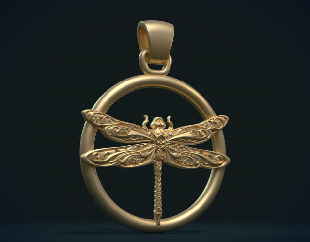 dragonfly pendant Modello di stampa 3D .c4d .max .obj .3ds .fbx .stl .blend 