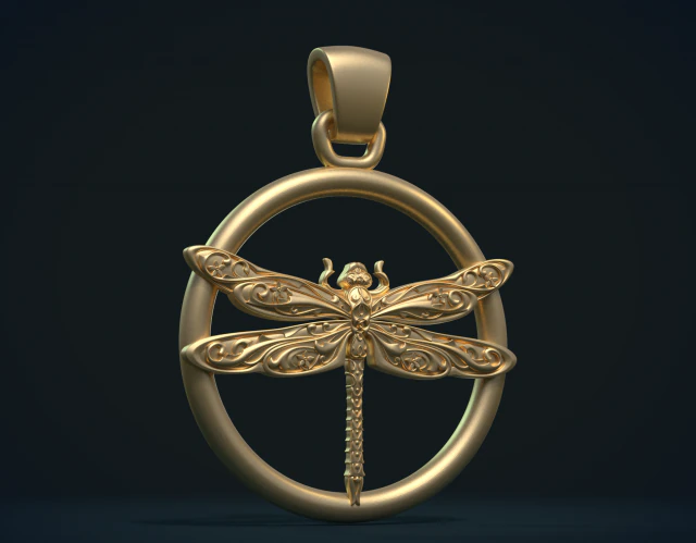 dragonfly pendant 3D Print Model .c4d .max .obj .3ds .fbx .stl .blend 