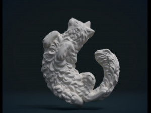 cat bas-relief 3Dプリントモデル