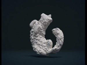 cat bas-relief 3D 打印模型