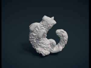 cat bas-relief 3D 打印模型