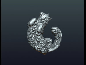 cat bas-relief 3D 打印模型