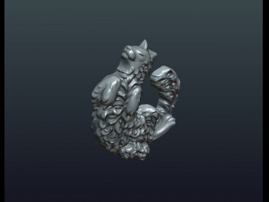 cat bas-relief 3D 打印模型