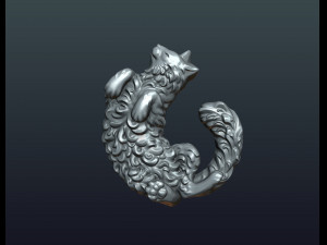 cat bas-relief 3D 打印模型