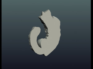 cat bas-relief 3D 打印模型
