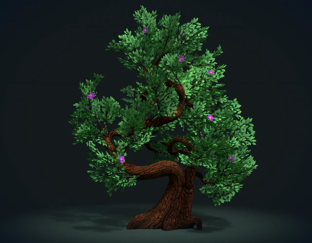 tree with flowers 3D Model .c4d .max .obj .3ds .fbx .stl .blend 