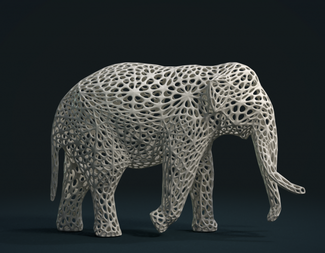 mesh elephant Modello di stampa 3D .c4d .max .obj .3ds .fbx .stl .blend 