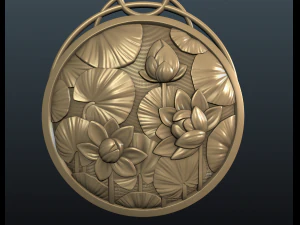 water lily pendant 3D Print Model