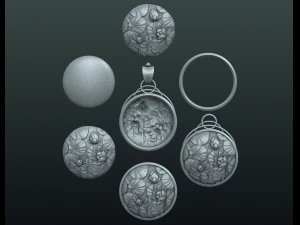 water lily pendant 3D Print Model