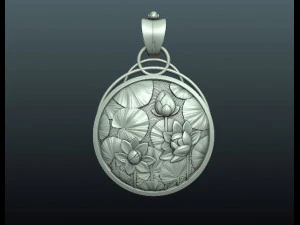 water lily pendant 3D Print Model