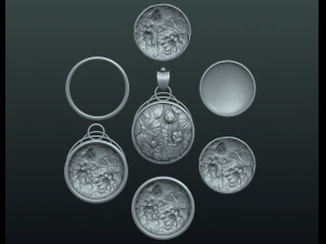water lily pendant 3D Print Model