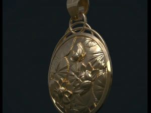 water lily pendant 3D Print Model