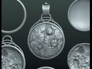 water lily pendant 3D Print Model