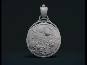 water lily pendant 3D Print Model