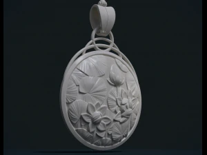 water lily pendant 3D Print Model