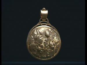 water lily pendant 3D Print Model