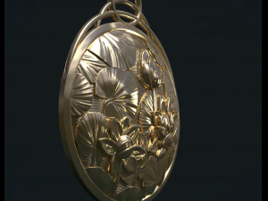 water lily pendant 3D Print Model