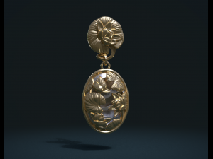 water lily earring 3D-Druckmodell