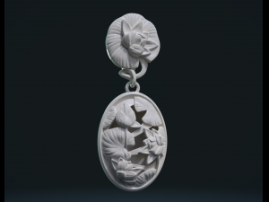 water lily earring 3D-Druckmodell