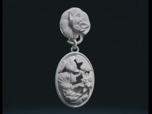 water lily earring 3D Print Model