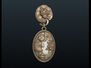 water lily earring 3D-Druckmodell