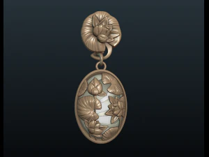 water lily earring 3D Print Model