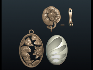 water lily earring 3D-Druckmodell