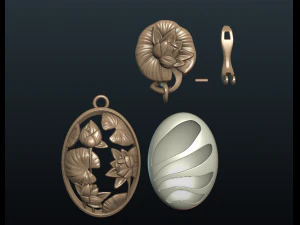 water lily earring 3D Print Model