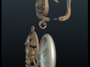 water lily earring 3D-Druckmodell