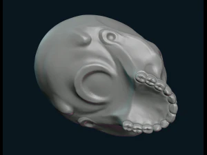 gestileerde schedel 3D printmodel