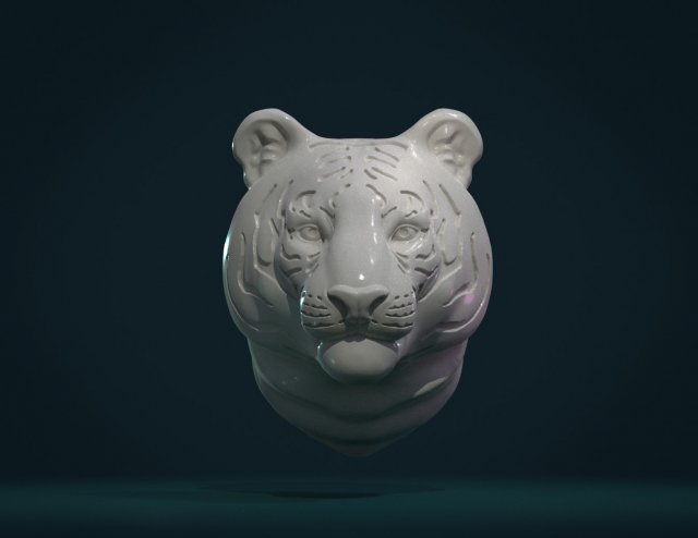 tiger head 3D Print Model .c4d .max .obj .3ds .fbx .stl .blend 