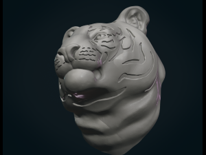 tiger head 3D Print Model