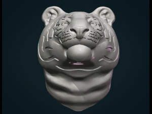 tiger head 3D Print Model