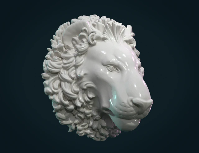 lion head 3D Print Model .c4d .max .obj .3ds .fbx .stl .blend