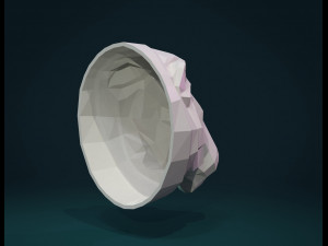 lion head low poly Model Cetak 3D