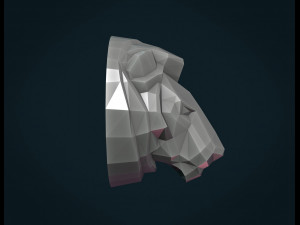 lion head low poly Model Cetak 3D