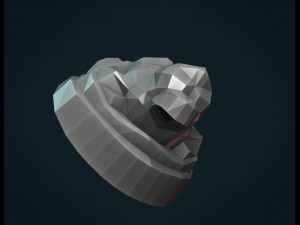 lion head low poly Model Cetak 3D