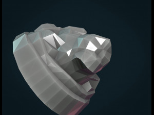 lion head low poly Model Cetak 3D