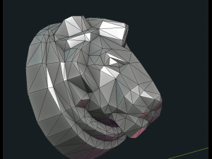 lion head low poly Model Cetak 3D